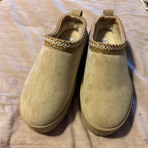 Mudd Beige Slip-On Shoes with Braided Trim